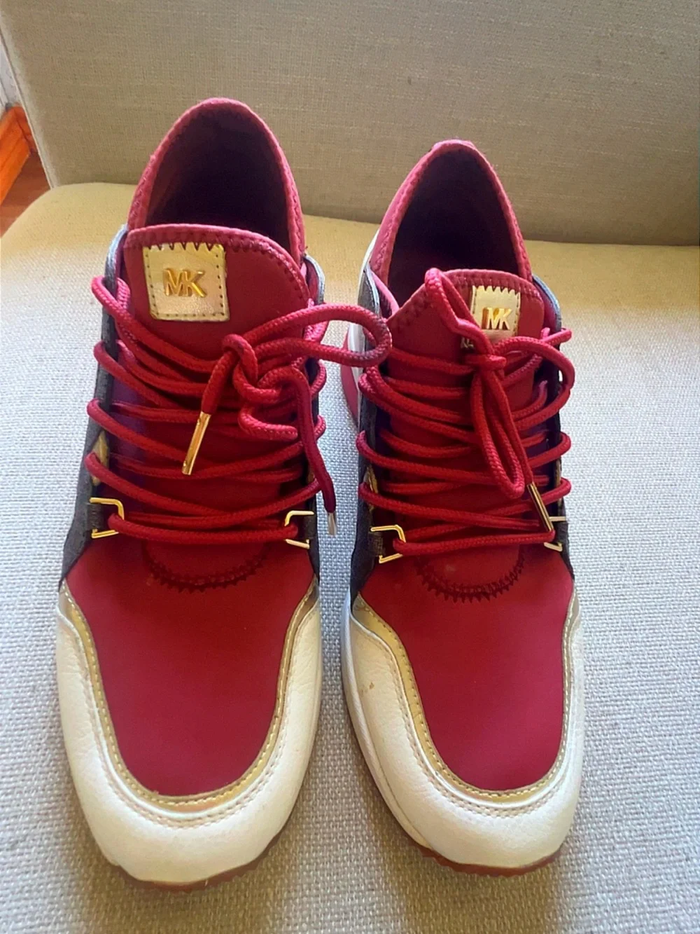Michael Kors Women’s Burgundy Logo Trainer Sneakers Size 8.5
